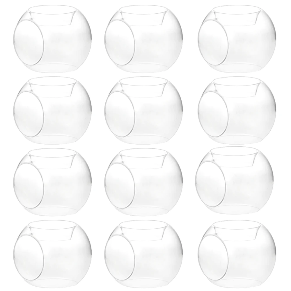 6/12 Stück Transparenter Runder Hohlglas-Kerzenhalter für Hochzeit, Abendessen-Tischdekoration und Partys