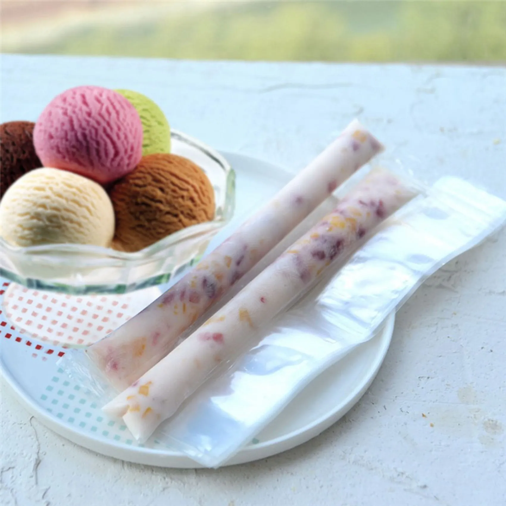 ABUH-200 Pcs Disposable DIY Ice Mold Cream Tools Mold Freezer Molds Ice Pack Icecream Self-Styled Bag