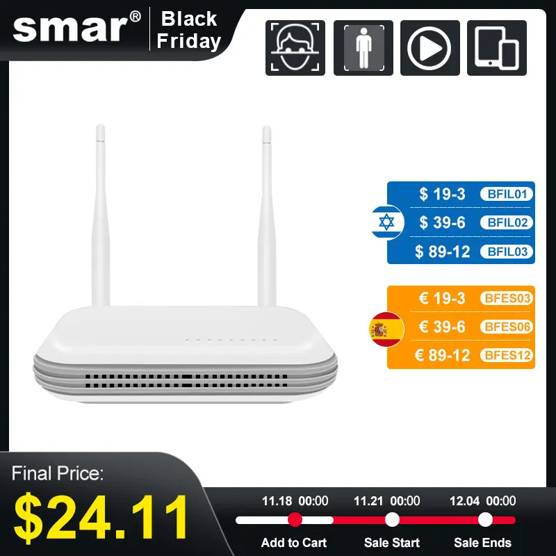 SMAR New WIFI NVR 8CH CCTV NVR for 5MP/3MP IP Camera FAce Detect Network Video Recorder  H.265 P2P Video Surveillance System