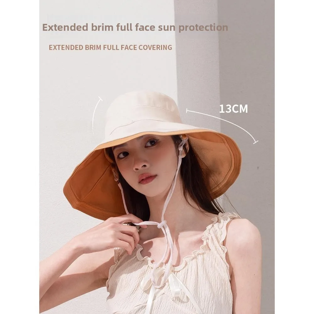 

Женская летняя уличная кепка с широкими полями, солнцезащитная шляпа, складная шляпа от солнца с защитой от ультрафиолета, модная шляпа, закрывающая лицо