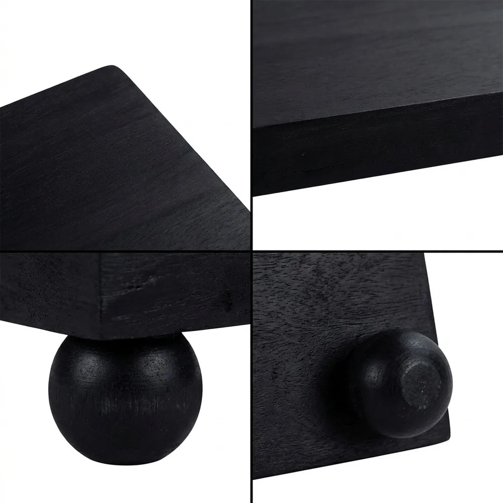 Wooden Tray Black 30.5 cm for L x 17.5 cm W x 4 cm H with Short Feet for Stable Placement and Modern Interior Appeal