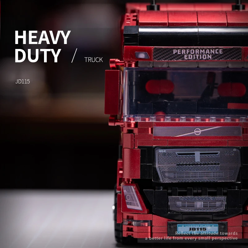 مجموعة مكعبات بناء شاحنة ثقيلة ومقطورة، نموذج مركبة نقل لمشهد شارع المدينة، طقم مكعبات للأولاد والكبار، هدية للأطفال 818 قطعة