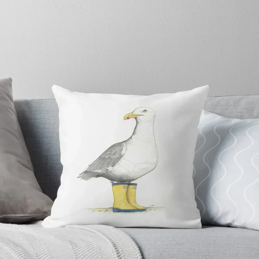 

Seagull in rubber boots Throw Pillow Cushion Cover Luxury Pillow Decor luxury covers pillow