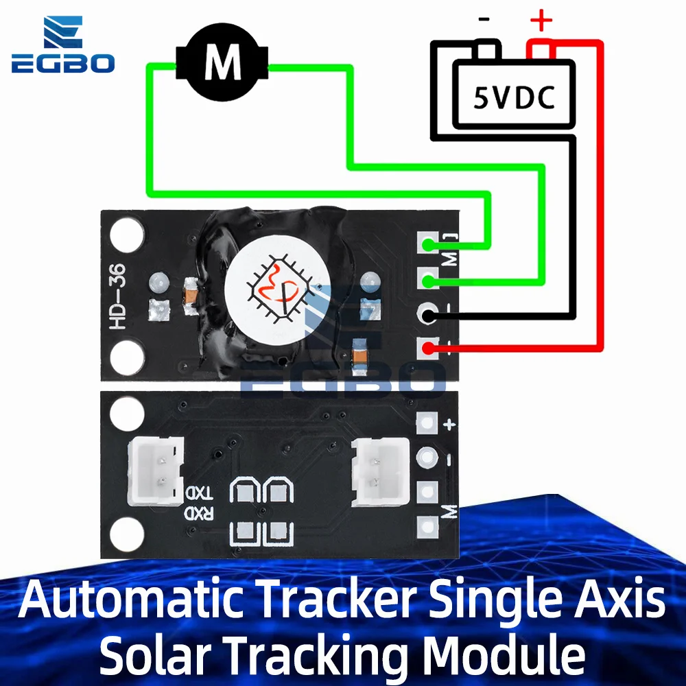 EGBO Single Axis Solar Tracker Module - Automatic Sun Tracking System for Search Light, Solar-Powered Panel Board