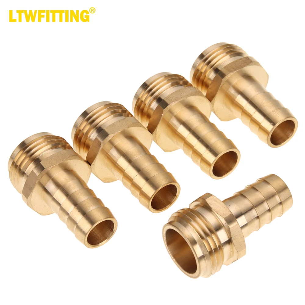 

LTWFITTING Brass 5/8" Barb x 3/4" MHT Hose Repair/Connector,Garden Hose Fitting(Pack of 5)