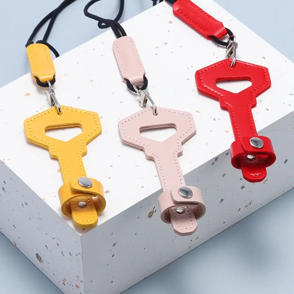 PU Leather Leather Glasses Chain Anti Fall Neck Strap Rope Sunglasses Lanyard Portable Hanging Neck Key Shape Sunglasses Case