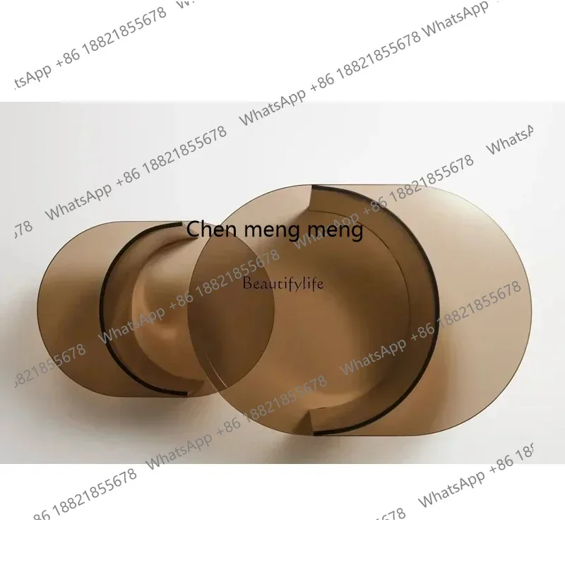 Nuovo stile Wabi Sabbia vento Italiano minimalista soggiorno tavolino da caffè piccolo appartamento combinazione di lenti in vetro s8350