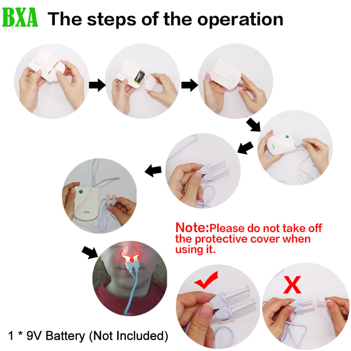 Nose Care Device Rhinitis Sinusitis Cure Therapy Nose Massage Hay fever Low Frequency Pulse Laser Runny Sneeze Treatment Machine view 3