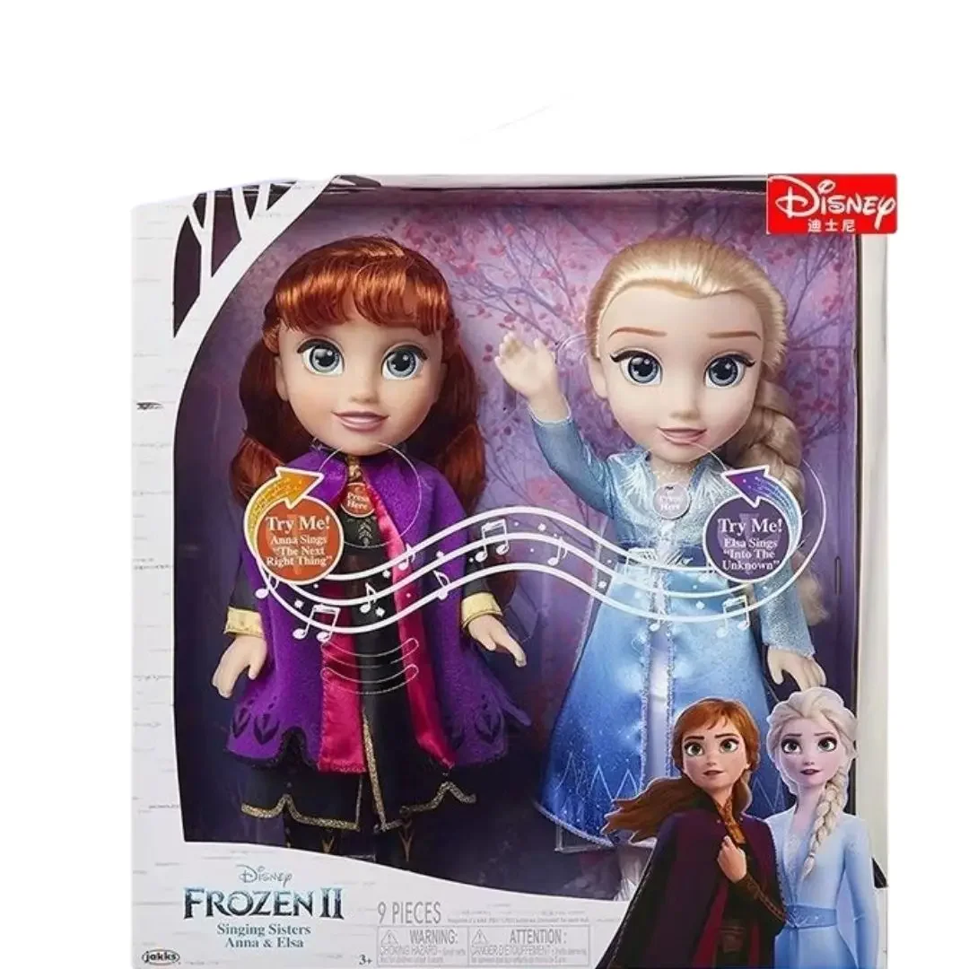 Echte 34 cm Sound Disney Frozen 2 Elsa Anna Jurk Poppen Figuur Geschenken