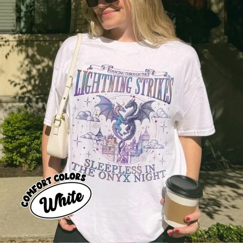 Dragon Dancing Through Lightning Shirt, Epic Fantasy Dragon Graphic Tee, Storm Inspired Bookish Shirt, Dragon Lover Gift