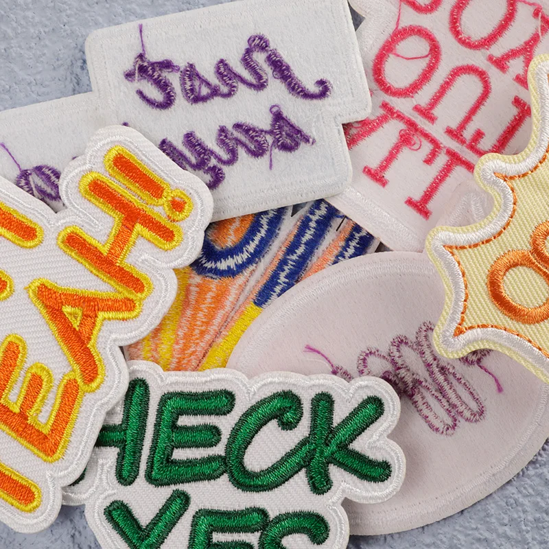 15 Teile/los Buchstaben Eisen Auf Patches Für Kleidung Gestickte Jacke Nähen Kinder Diy Stoffe Aufkleber Pack Thermische Klebe Applikation – Detail 5
