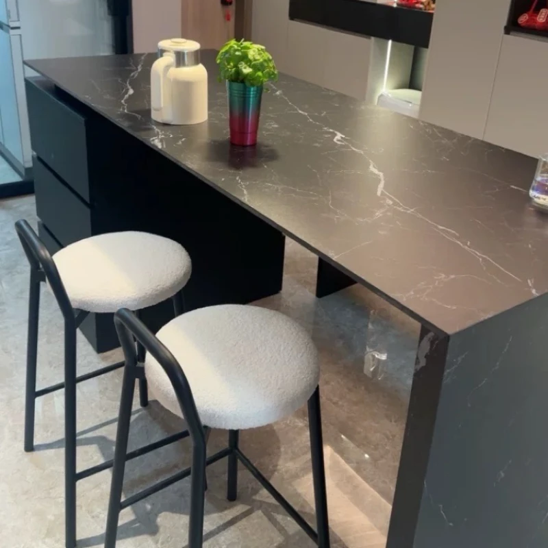 

Минималистичные черные барные стулья, современный дизайн, креативные удобные барные стулья, островной эргономичный ресторан Muebles, мебель для дома