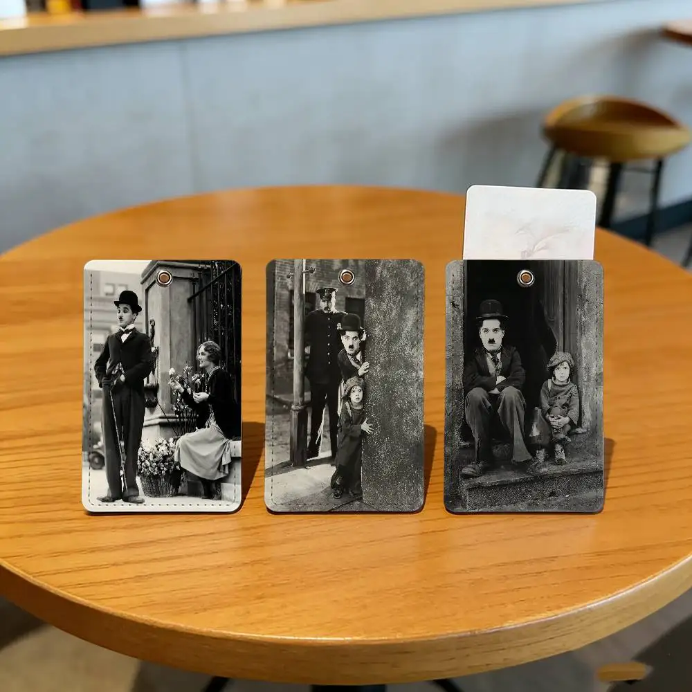 

Vintage C_Char-lIe C-Cha-plIn-S Card Holder Matte Texture PC Storage Show Star Idol Commodity Suitable for Fans