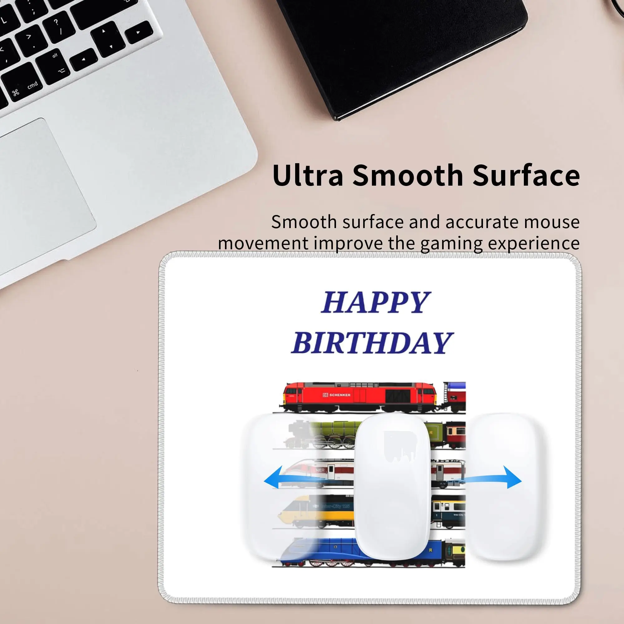 British Rail Trains Mauspad, Computer-Tastatur, Mauspad, Gamer, PC, Laptop, Schreibtischunterlage, Bürozubehör, Tischsets