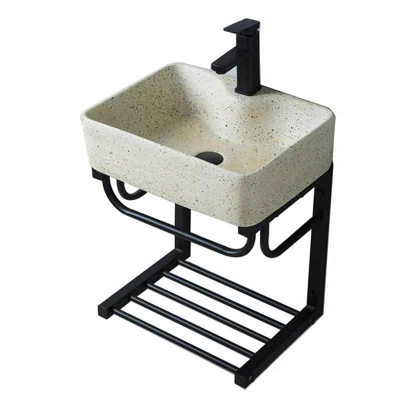 Lavabo nórdico simple montado en la pared, soporte vertical, lavabo, baño, lavabo, lavabo y lavabo colgante