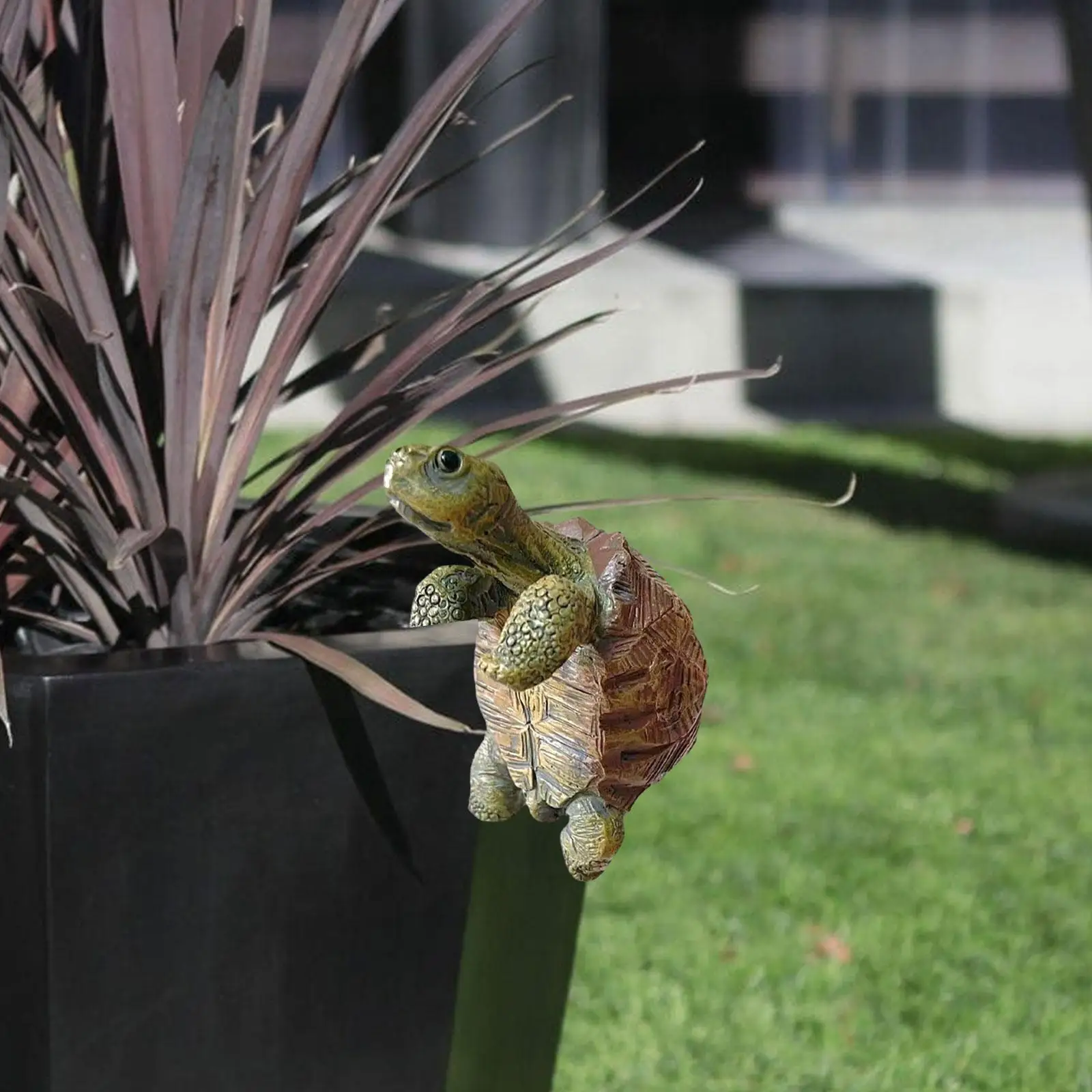 Tortoise Plant Pot Hanger Hanging Turtle Statue Decorative, Flower Pot Hugger, Ornament for Garden Yard Outdoor Fish Tank