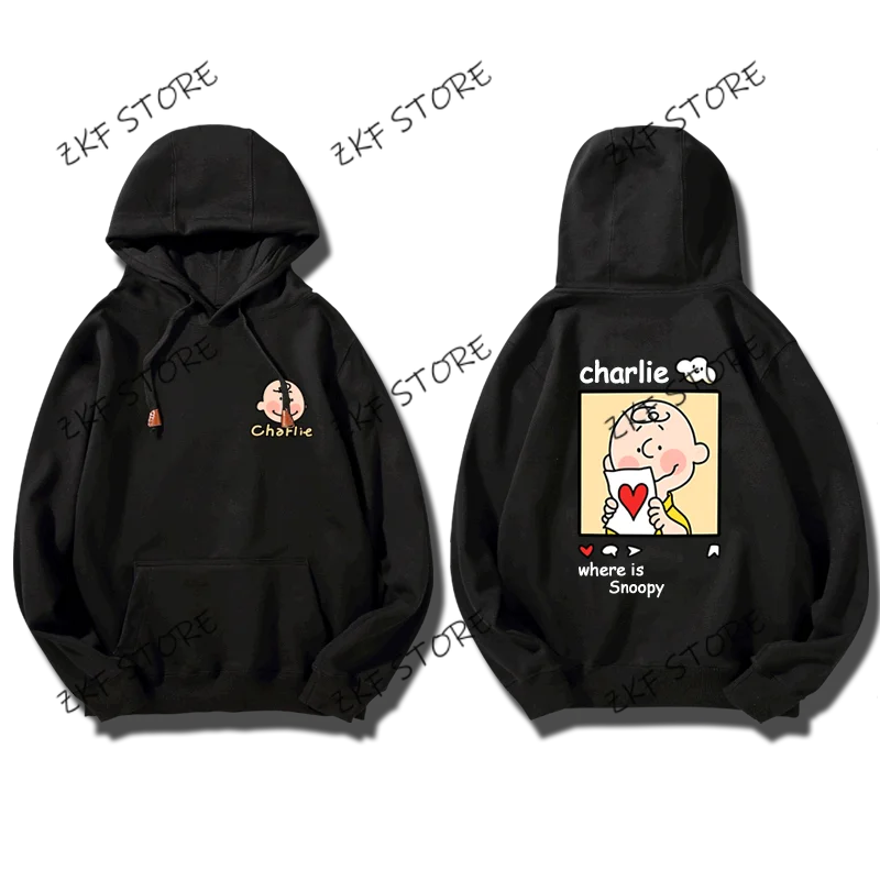 

Snoopy cartoon women's hooded sweatshirt couple outfit new i sports jacket women's hooded pullover sweatshirt trend