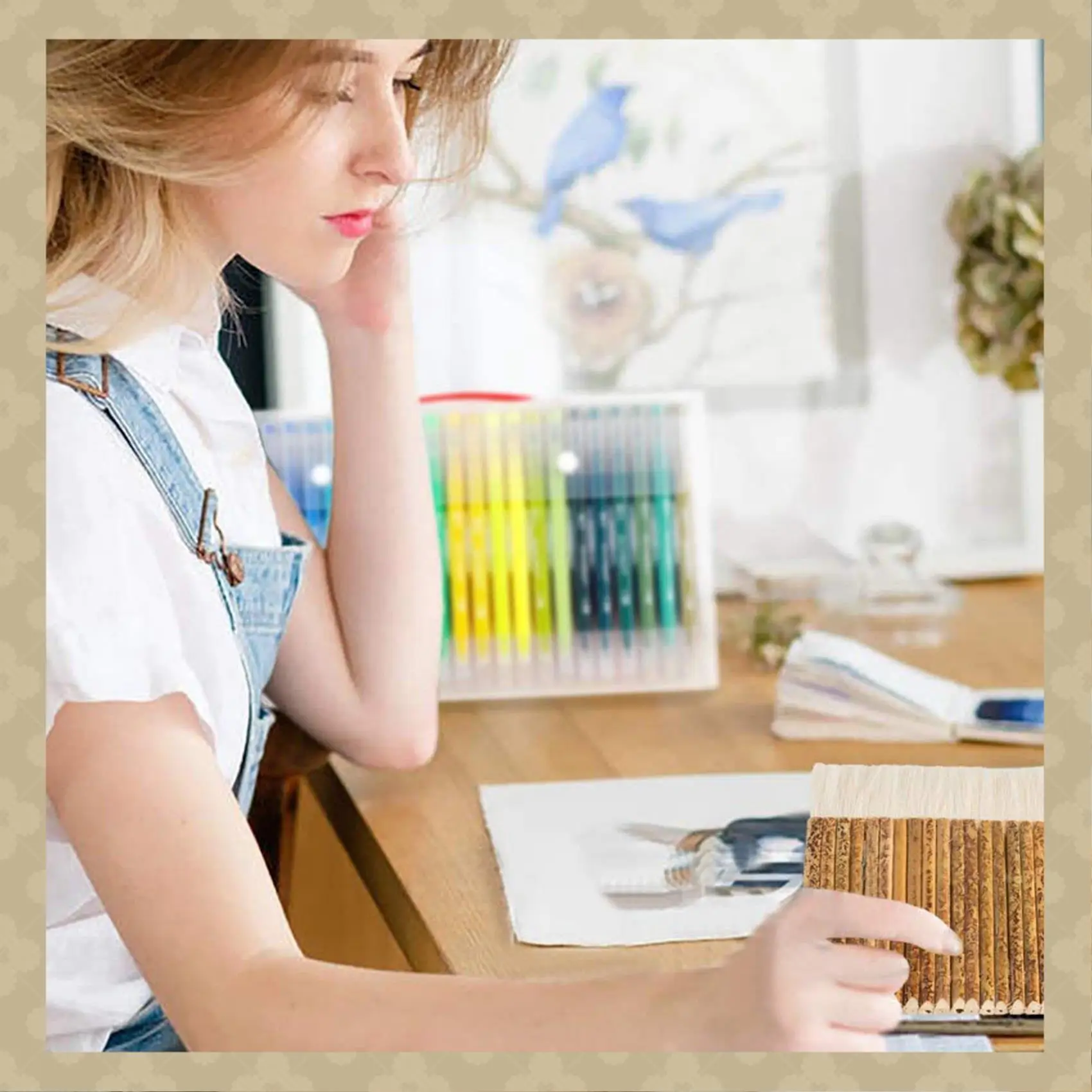 AB45 2X 3 Size Sheep Hair Hake Brush Bamboo Handle Soft Brush Latex Paint Brush For Pottery Painting Drawing Drafting