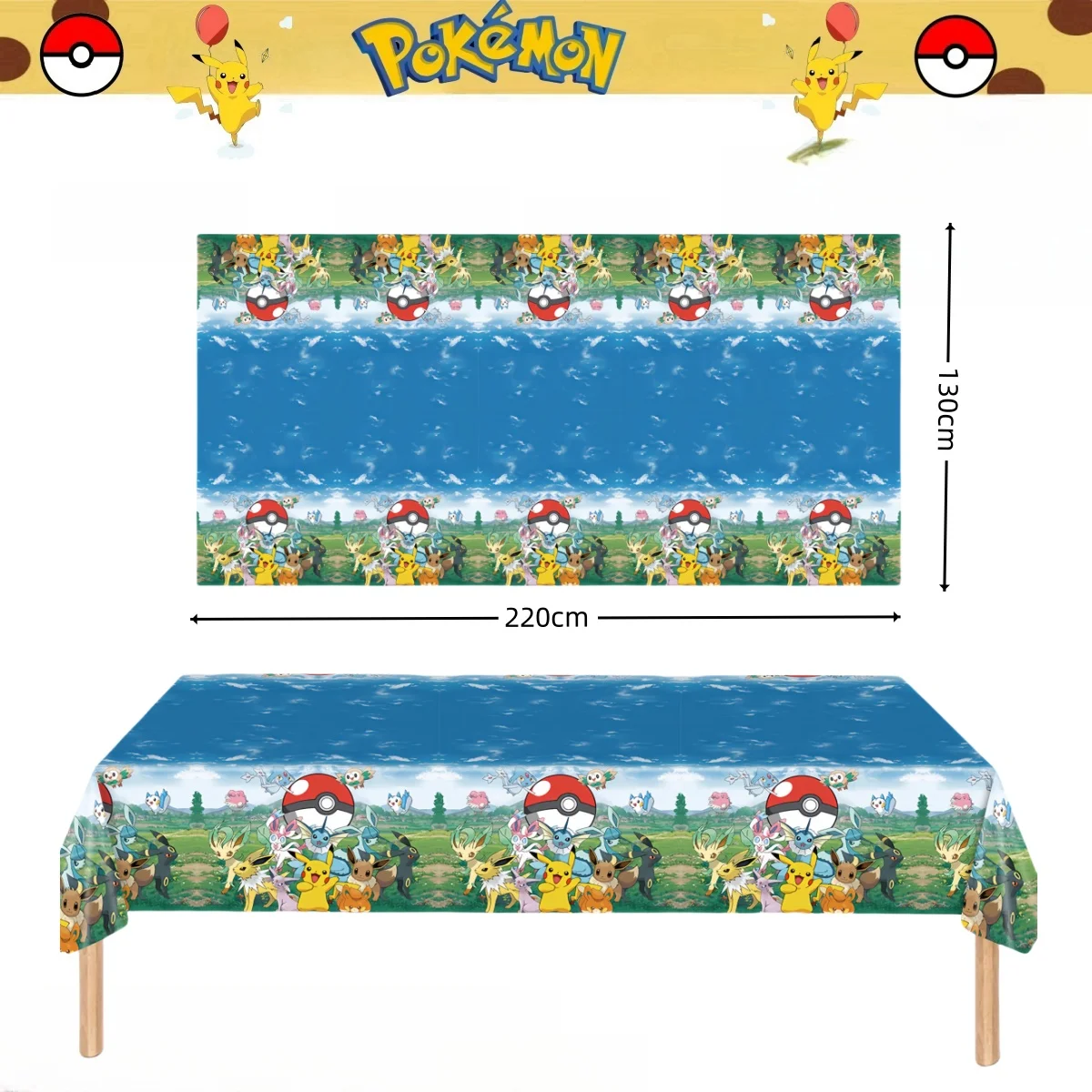 Nappe Pokemon pour Décoration de ixd'Anniversaire, Couverture de Table, Pikachu, Poulet, Grill, Baby Shower, Jouet pour Enfants, Cadeau, Fournitures