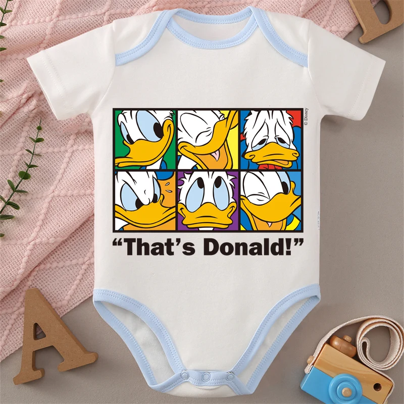 

MINISO Donald Duck/Daisy 100% Cotton Print Baby Cloths Jumpsuit Onesie Bodysuit for 0 To 12 Months Newborn Best Gift for Baby