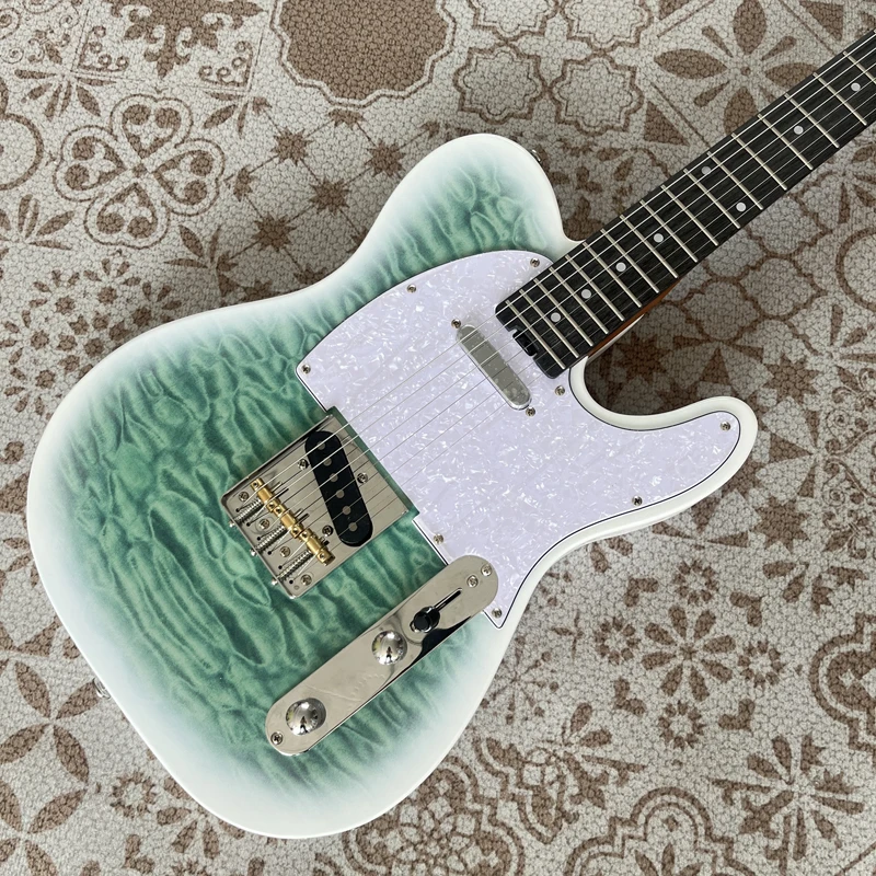 KGD Electric Guitar High Quality Wavy Pattern Stainless Steel Frets Bone Nut In Stock Free Shipping