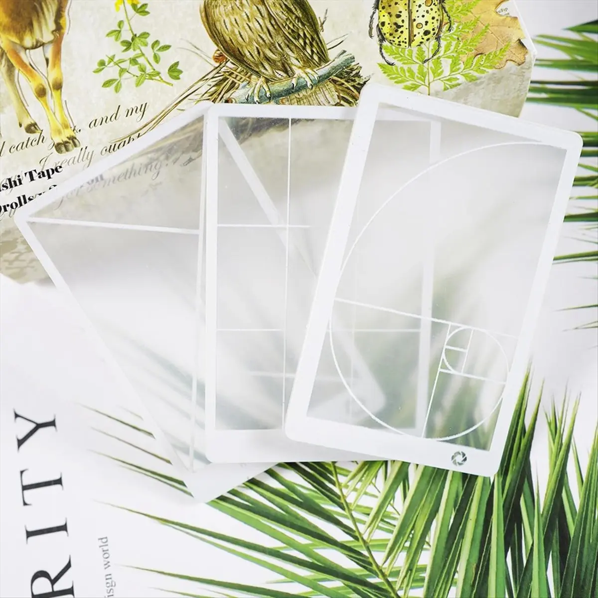 Essential 3 Pieces of Viewfinders Fibonacci Composition View Finder Golden Ratio Photo Viewing Positioning Ruler Viewer