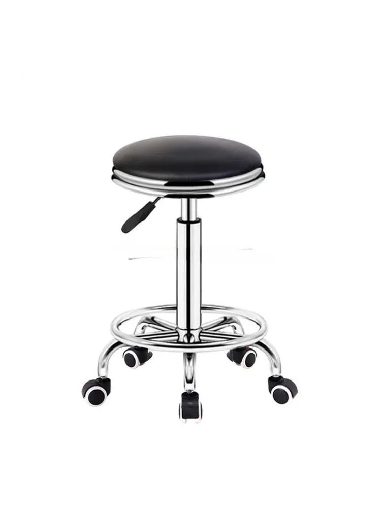 

q Bar chair home round stool workshop stool bar chair barber chair cashier work stool stainless steel rotating lift