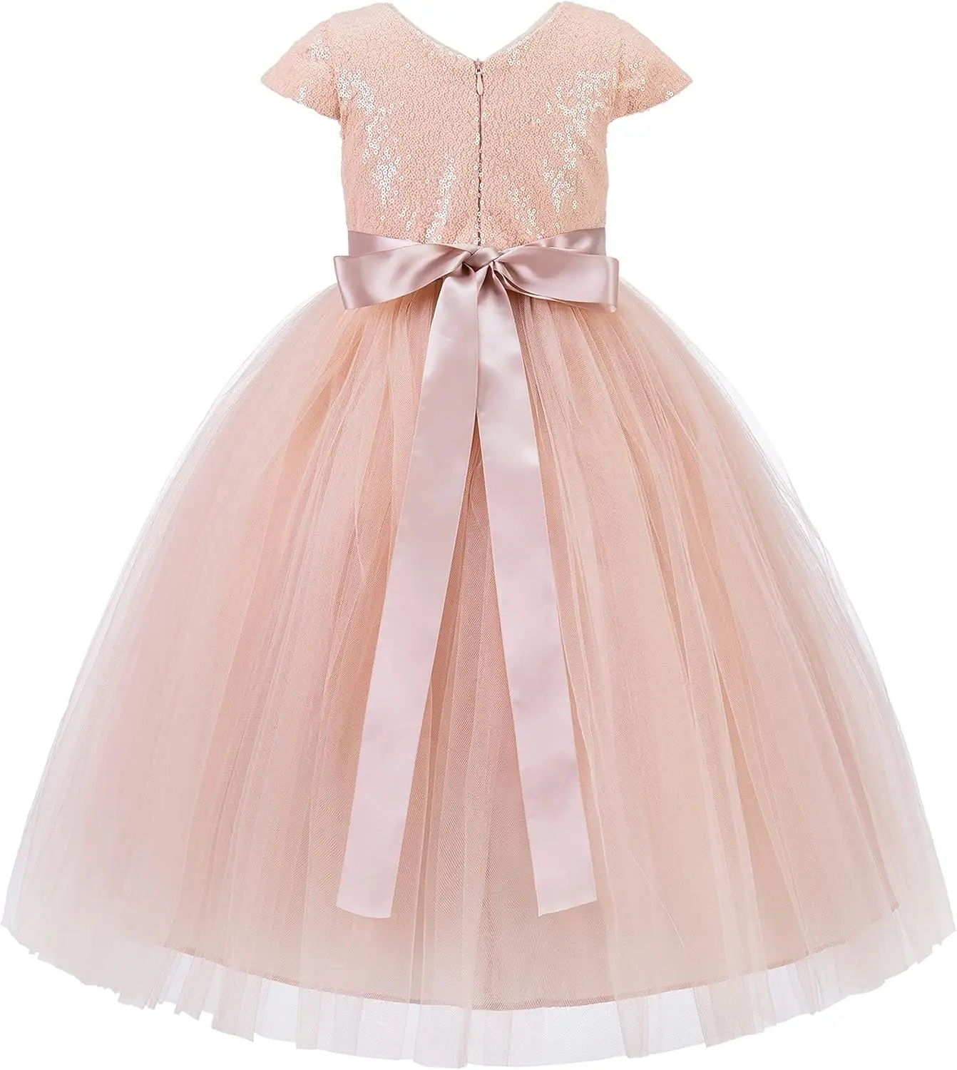 Kapmouwtjes Pailletten Bloemenmeisjesjurk Peuter Meisjes Jurk Glitter Bruiloft Bloemenmeisjesjurk Kinderfeestkleding