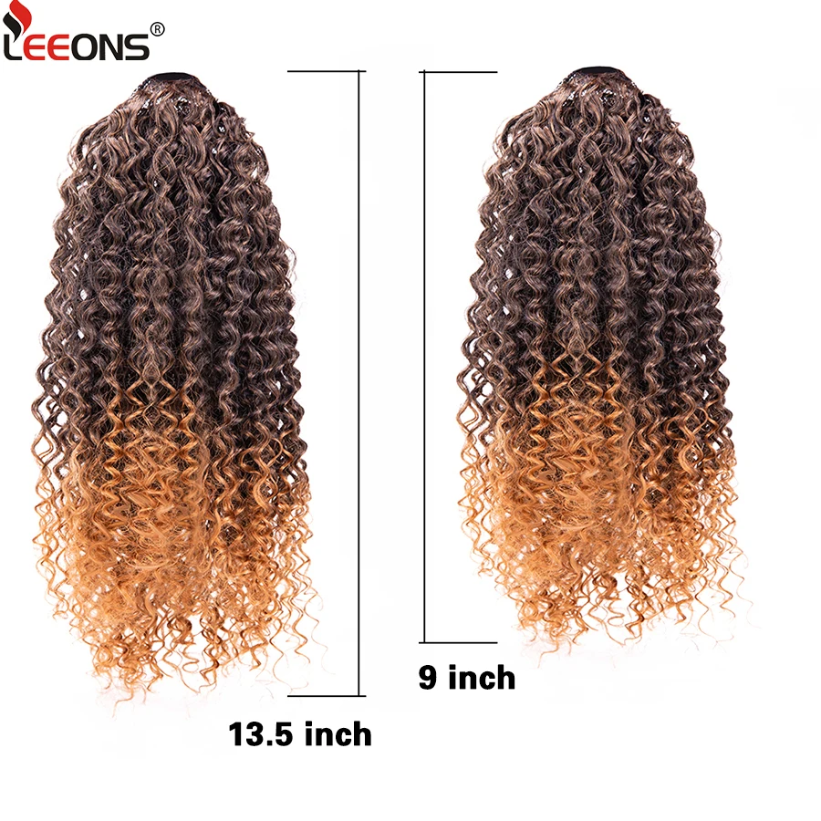 9 13Inch Afro Curls Ponytail Horsetail Extensions Drawstring Ponytail Curly Horse Tail False Pigtail Freetress Coily Yaki Wave