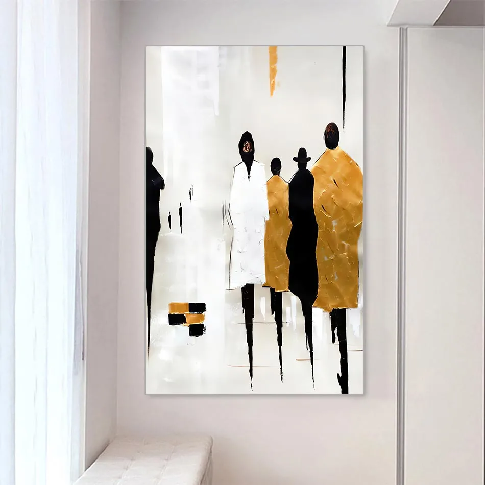

Nordic Eloquent Silhouettes Abstract Minimalist Human Figures Canvas Wall Art Modern Canvas Painting Print Poster Home Decor