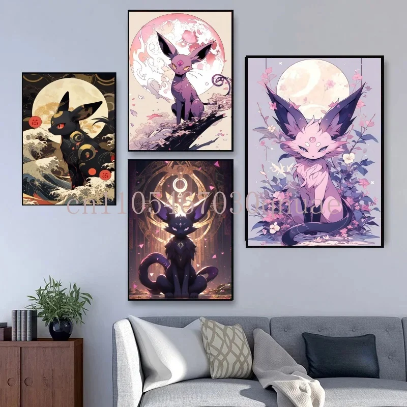 

Pokemon Classic HD Canvas Painting Anime Figures Eevee Poster Print Watercolor Wall Art Picture Modern Home Decor Kids Gifts