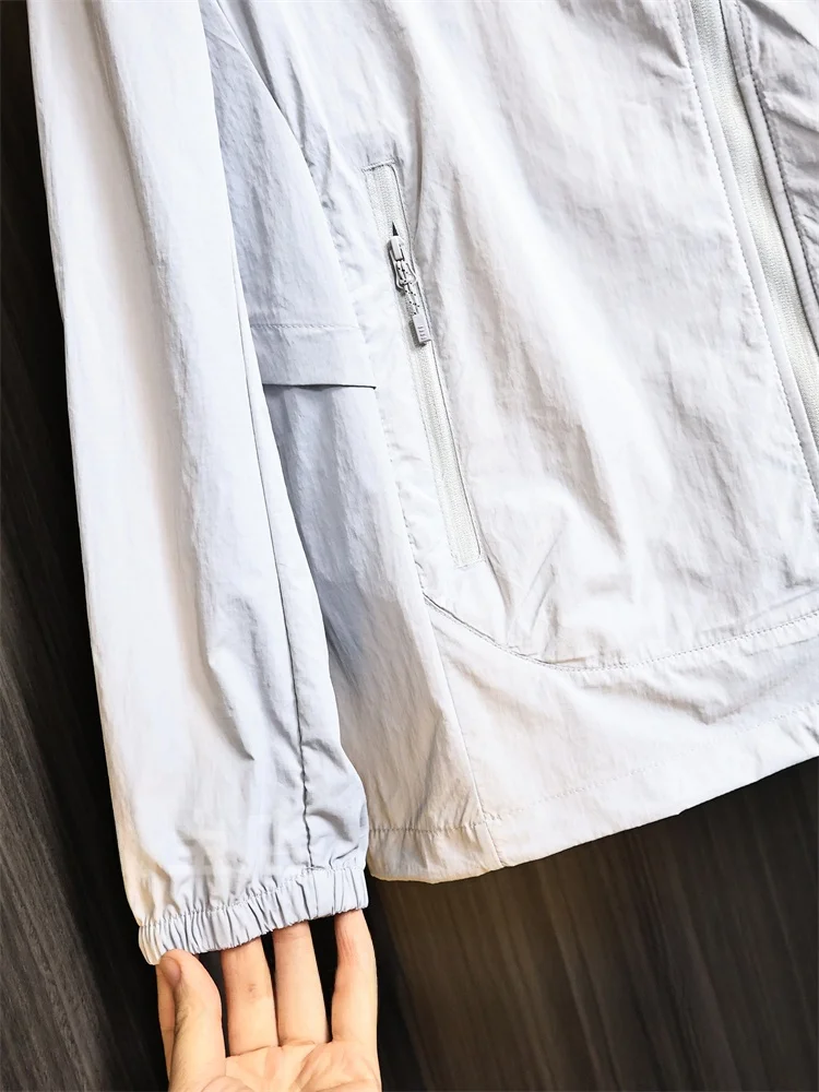 

Lightweight Ice Feeling! Outdoor Men's Color Hat Jaet Breathable Sun Protection Faionable Urban Sle Long Sve