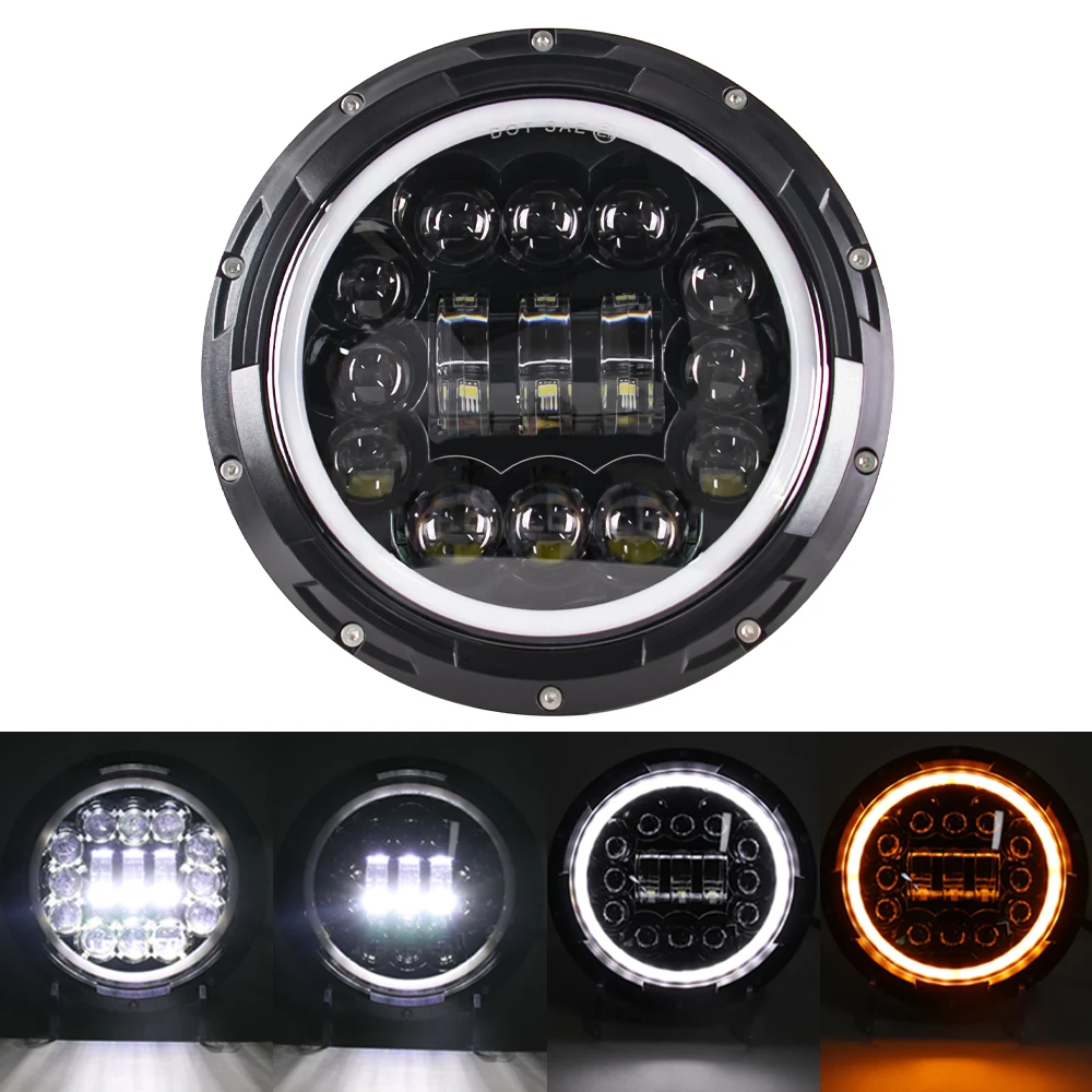 7 inch Motorcycle Headlight LED Lights Halo DRL Lamp For Royal Enfield Himalayan 400 411 650 350 Cafe Racer 7