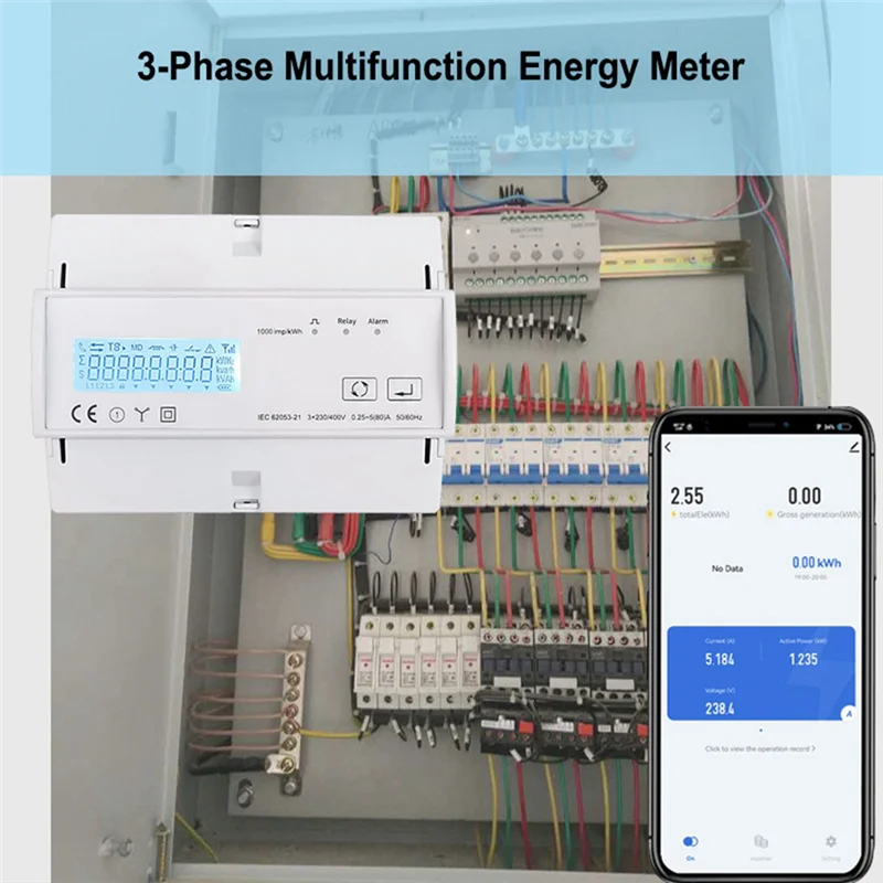 Wifi Energy Meter Kwh Power Monitor Wattmeter Tuya App Remote Switch On OFF 3X110/190V 230/400VAC-N35R