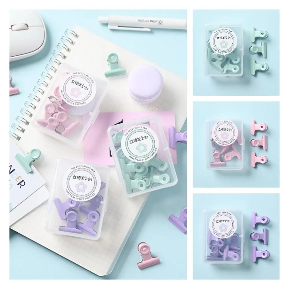 Macaron Color Dovetail Clip Ticket Clip Fixing Clips Desktop Storage Document Metal Binder Clip Organizers File Folder