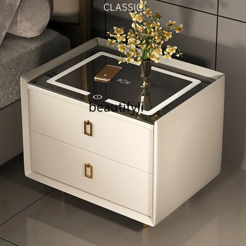 

xz1Solid Wood Intelligent Modern Simple and Light Luxury Bedside Storage Cabinet Multifunctional Intelligent Wireless Charging