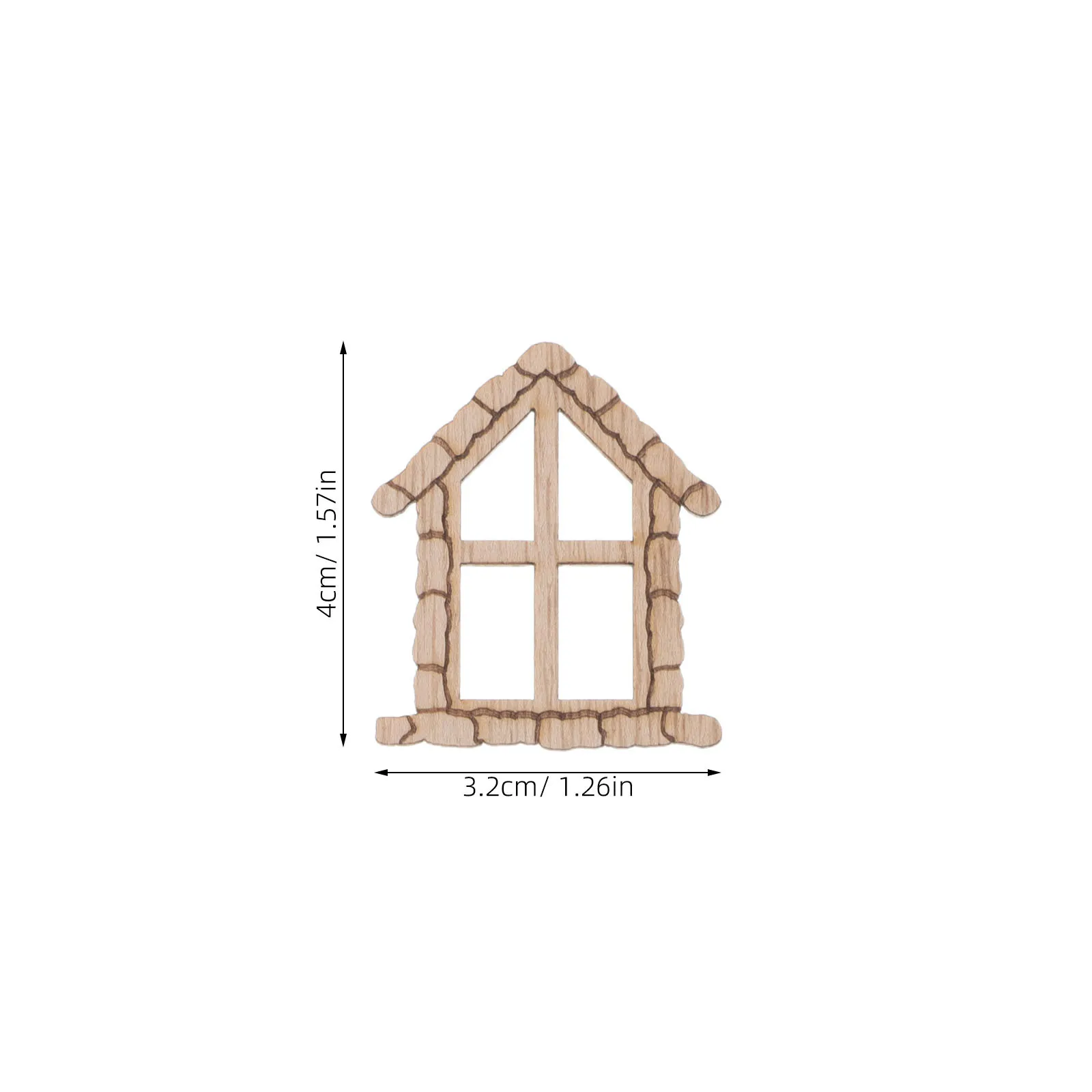100 pçs mini conjunto de janela de madeira sem pintura porta do jardim de fadas molduras em branco diy artesanato acessórios casa de fadas ornamentos em miniatura