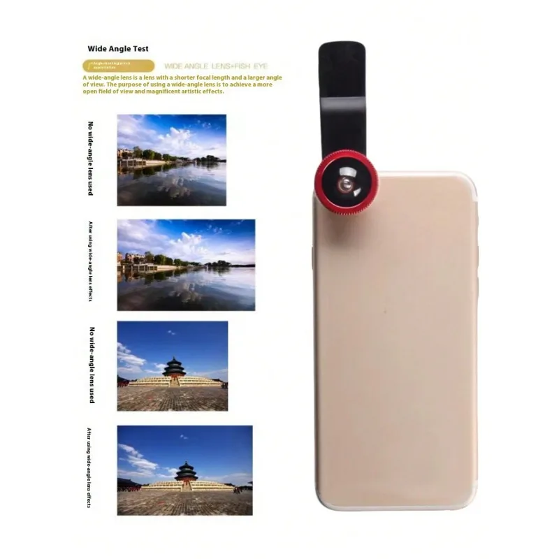 1pc Interesting Mobile Phone Fisheye Lens Three-In-One Mobile Phone Lens Magnifying Glass Fisheye Wide-Anglengle Props