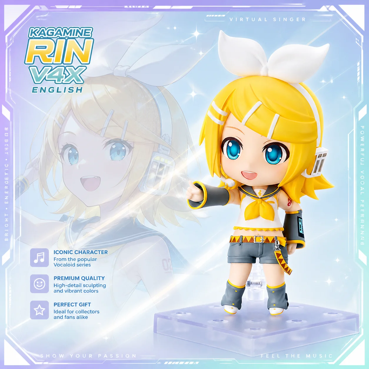 ねんどろいど2840-ボーカロイド-鏡音リン-ver20-アクションフィギュア-交換可能なフェイスプレート-メイコー-メグリン-ルカ-カイト-コレクタブルトイ-ギフト