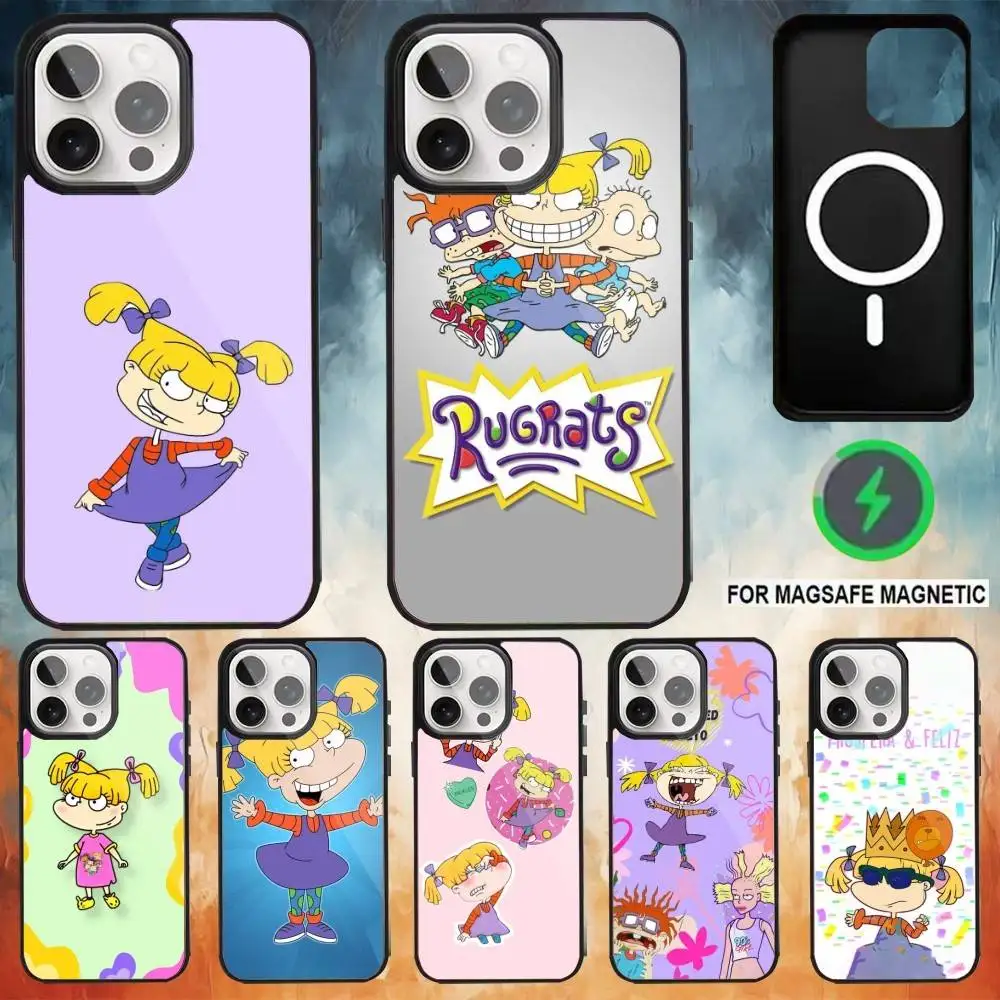 

R-Rugrat Chuckie A-Angelica Phone Case For iPhone17,16,15,14,13,12,11 Plus,Pro Max Magnetic Magsafe Wireless Charging