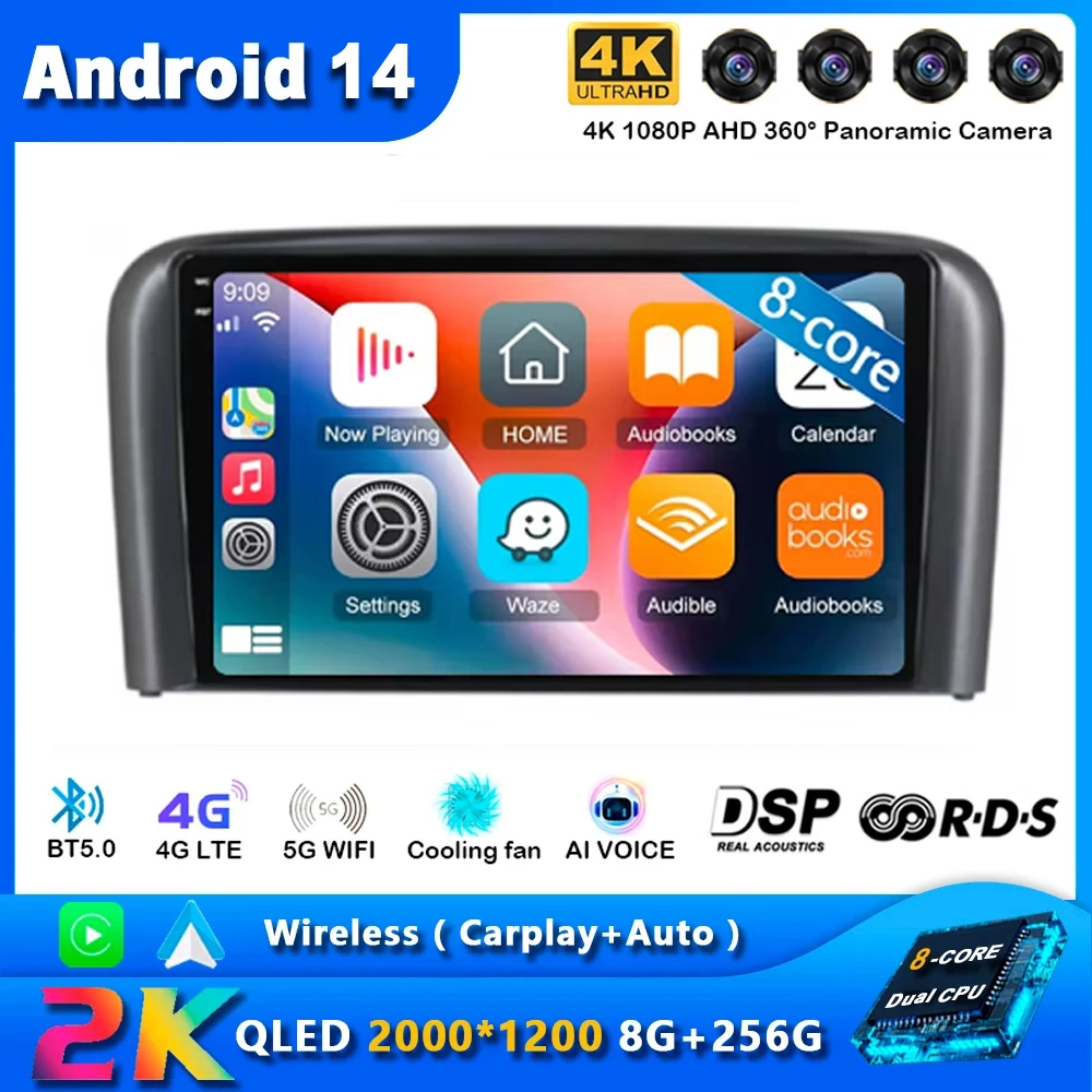 

Android 14 Car Radio For Volvo S80 1998 1999 2000 2001 2002 2003 2004 2005 2006 Navigation GPS Multimedia Player Stereo carplay