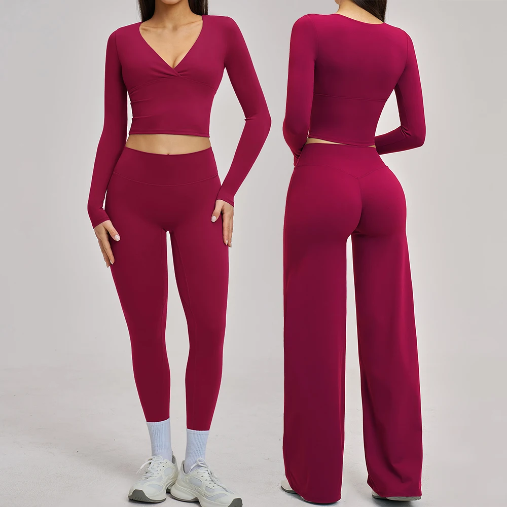 Women Tracksuit 2PCS Yoga Suit Women Sports Outfits Quick-Drying Gym Set Running Workout Long Sleeve Sports Shirt Yoga Clothing