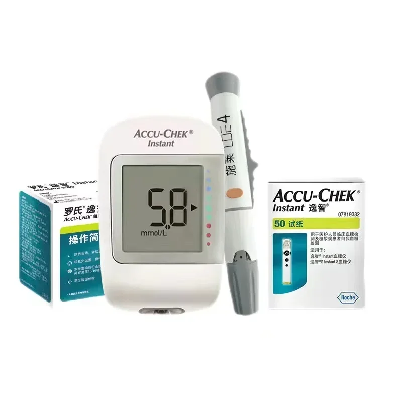 ACCU Chek Roche Anında S Diyabet Glikoz Accu Chek Glikoz Test Şeritleri Ücretsiz Kan Koleksiyonu İğne kan şekeri test makinesi