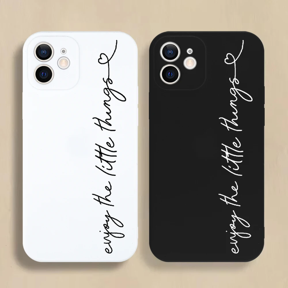 

Line English Letters Phone Case For iPhone 16 15 14 13 12 11 Pro Max Mini X XS SE4 7 8 Plus 16E Shockproof Silicone Soft Cover