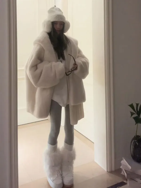 

Шикарное свободное меховое пальто с капюшоном: нежное, стильное, модное, молодежное зимнее пальто, удобная верхняя одежда из цельного меха норки, пошитое на заказ.