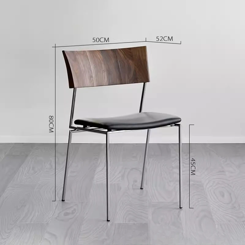 Italian Minimalist Back Chair Antique Dining Chair Cafe Retro Leisure Chair