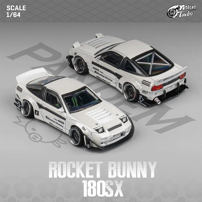 

MT In Stock 1:64 Pandem S13 Silvia 180SX Type X Lowride Metallic White Diecast Diorama Car Model Collection Toys MicroTurbo