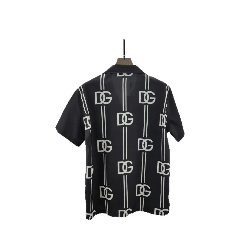 European and American Casual Fashion Summer New Men and Women DGShort Sleeve Shirt with Front and Back Letter Print Affordable C