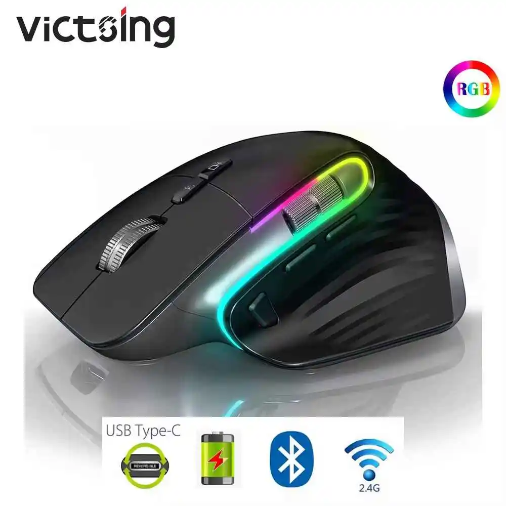 

VT M10 Multi-mode Bluetooth/2.4G Wireless/Wired Mouse Rechargeable Silent Ergonomic Computer DPI Up 4000 For Gaming Home Office