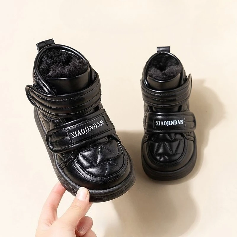 

Детские зимние ботинки 2026, новые зимние теплые ботинки на меховой подкладке для мальчиков и девочек, нескользящая толстая хлопковая обувь, уличная обувь для малышей